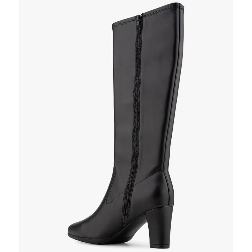 NIB Aerosoles Chai Knee High Boots Black Stretch Size 10 Women Square NEW IN BOX - Picture 13 of 16